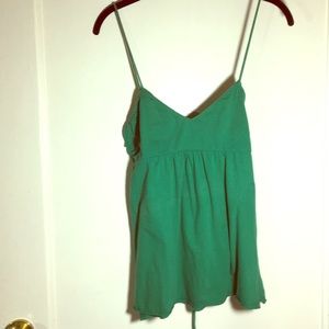 Velvet green cotton tank top. Size Large